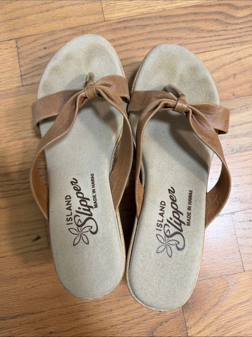 Women's Island Slipper Brown Knot Slide Sandals 5